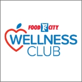 Image of the Food City Wellness Club logo including a heart shaped apple with a green leaf surrounding the W in Wellness